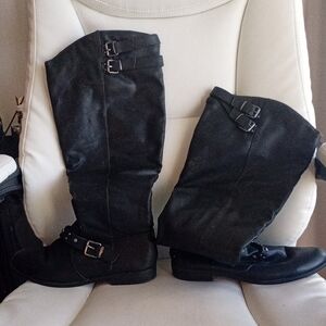 TALLIA Elegant Black Over the Knee Boots